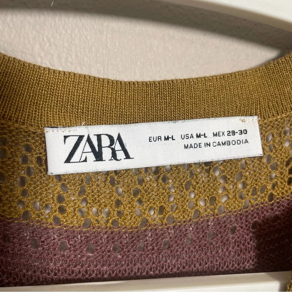 Zara Long Knit Kaftan Maxi Dress Size M/L - Picture 9 of 11